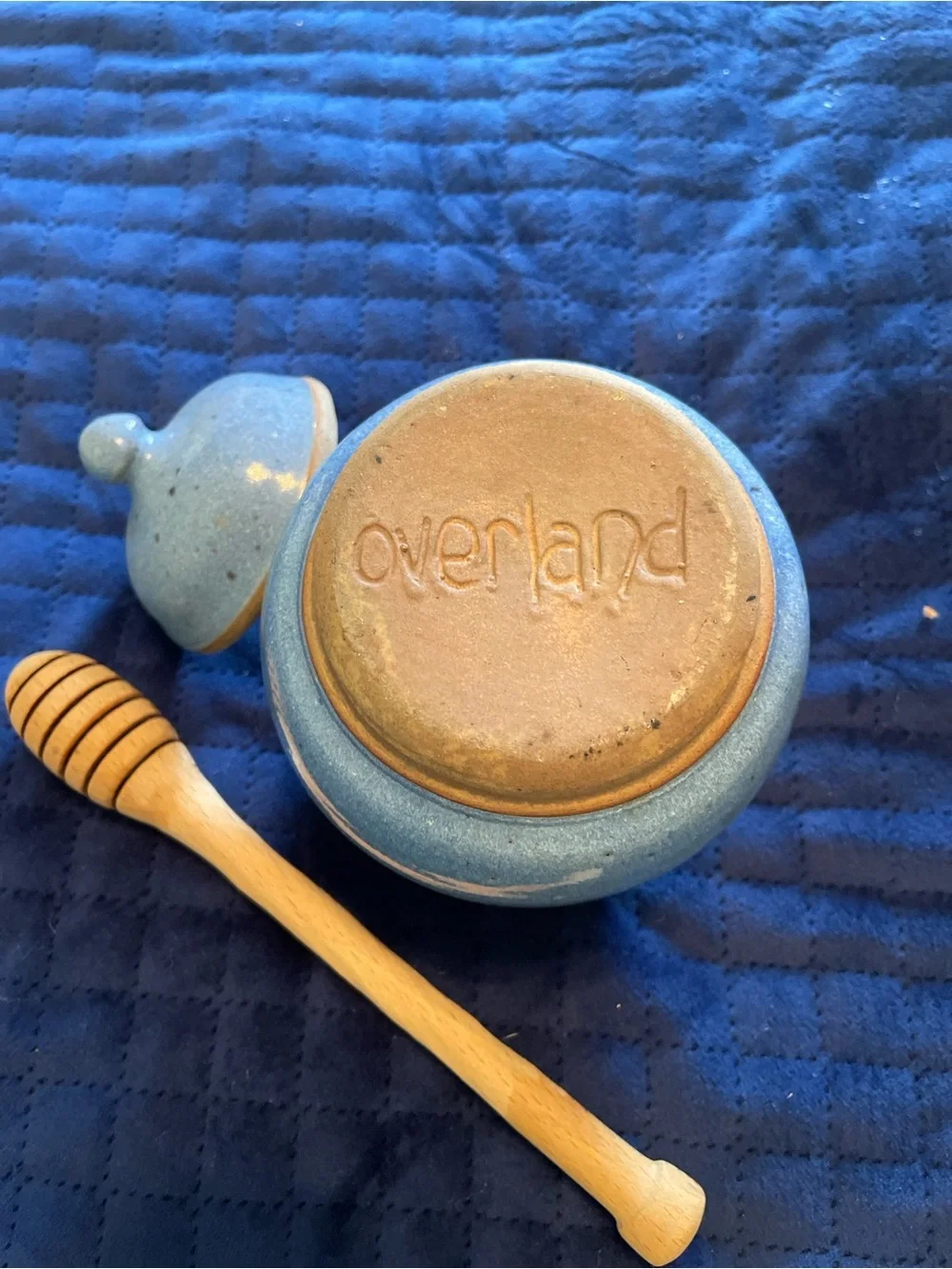Overland Stoneware Hand Spun pottery Honey Pot